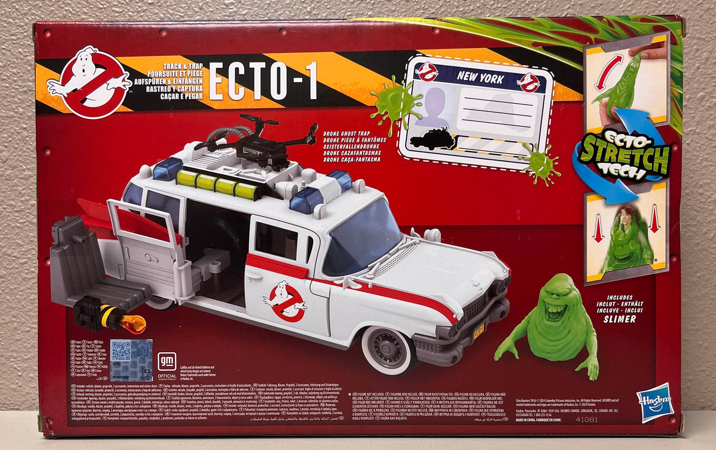 Ghostbusters Ecto-1 Toy Vehicle Ecto-Stretch Tech Slimer