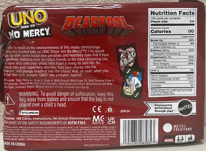 UNO No Mercy Marvel Deadpool Card Game